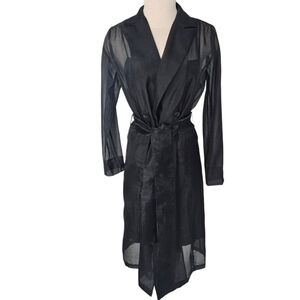 Forever 21 Black Sheer Trench Coat